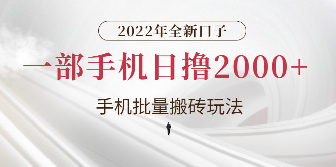 【副业项目3146期】2022年全新搬砖项目，手机批量搬运玩法，一部手机日撸1000+-小白副业网