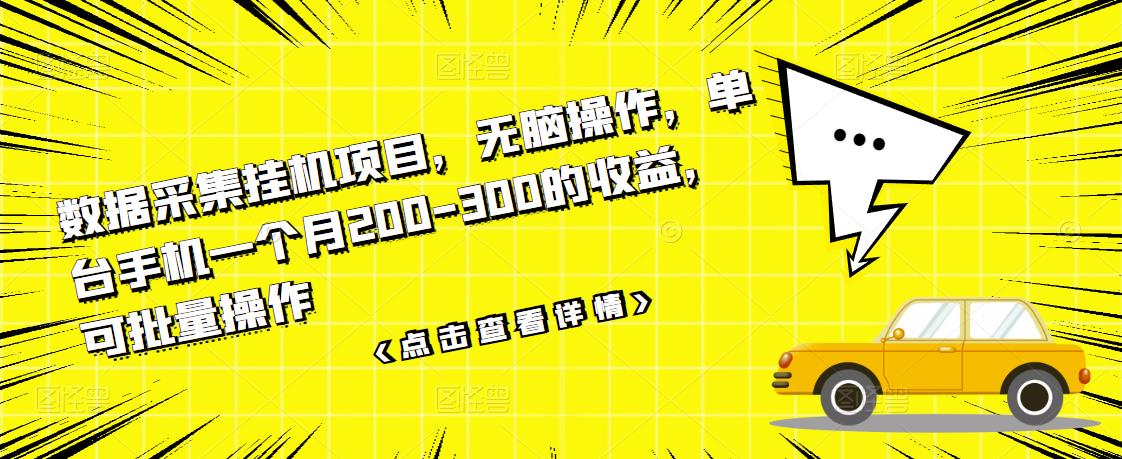 【副业项目3611期】数据采集挂机项目（手机上挣钱的副业）-小白副业网