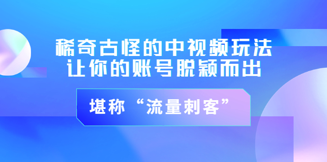 【副业项目3652期】稀奇古怪的中视频玩法，让你的账号脱颖而出，堪称“流量刺客”（图文+视频)-小白副业网