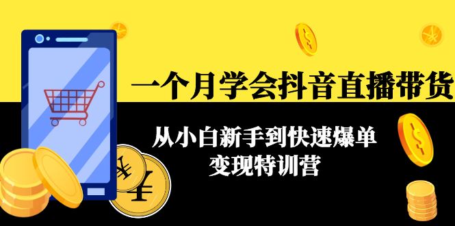 【副业项目4577期】一个月学会抖音直播带货：从小白新手到快速爆单变现特训营(63节课)-小白副业网