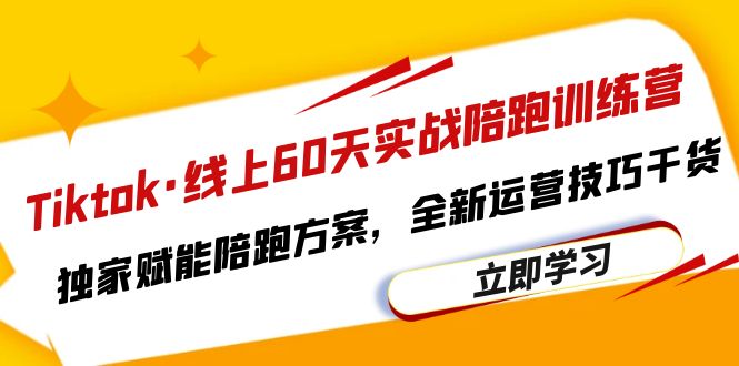 【副业项目6403期】Tiktok·线上60天实战陪跑训练营，独家赋能陪跑方案，全新运营技巧干货缩略图