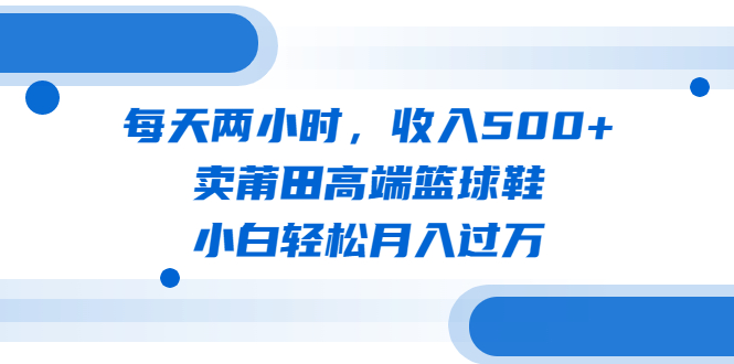 【副业项目6542期】每天两小时，收入500+，卖莆田高端篮球鞋，小白轻松月入过万（教程+素材）缩略图