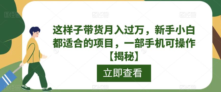 【副业项目6858期】这样子带货月入过万，新手小白都适合的项目，一部手机可操作【揭秘】-小白副业网