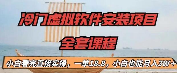 【副业项目6919期】冷门虚拟软件安装项目，一单18.8，小白也能月入3W＋缩略图