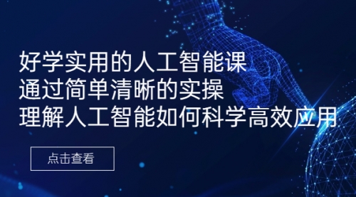 【副业项目7036期】好学实用的人工智能课 通过简单清晰的实操缩略图