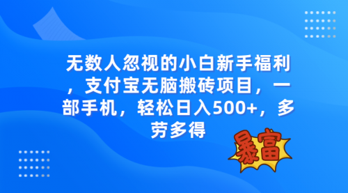 【副业项目8111期】无数人忽视的项目，支付宝无脑搬砖项目，一部手机即可操作，轻松日入500+缩略图