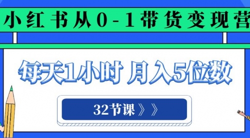 【副业项目8315期】小红书 0-1带货变现营，每天1小时，轻松月入5位数（32节课）缩略图