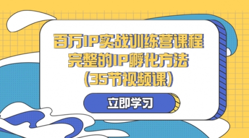 【副业项目8430期】百万IP实战训练营课程，完整的IP孵化方法（35节视频课）缩略图