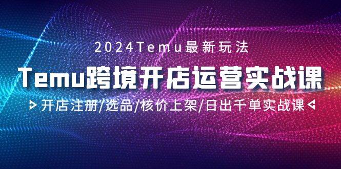 2024Temu跨境开店运营实战课，开店注册/选品/核价上架/日出千单实战课-小白副业网