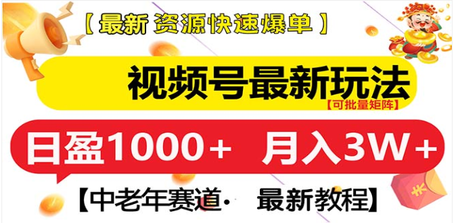 视频号独家玩法，老年养生赛道，无脑搬运爆款视频，日入1000+-小白副业网