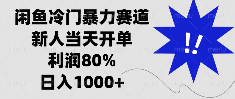 闲鱼冷门暴力赛道，利润80%，日入1000+新人当天开单，-小白副业网