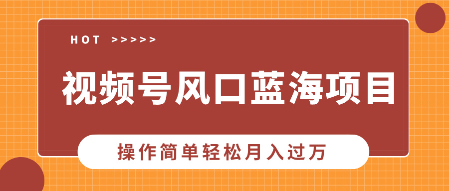 视频号风口蓝海项目，中老年人的流量密码，操作简单轻松月入过万-小白副业网