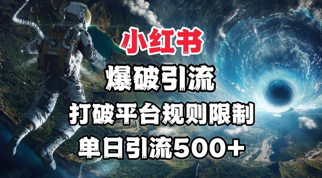 小红书爆破引流，打破平台的规则限制，单日引流500+精准粉-小白副业网